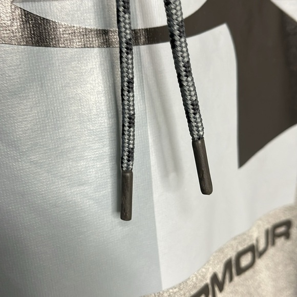 Under Armour Big Logo Mid-Weight Hoodie Loose Fit Sweatshirt Gray Men's Sz 2XL - Picture 5 of 11